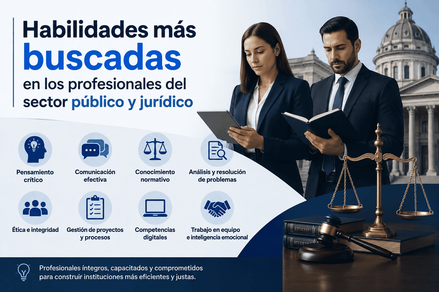 Profesional peruano participando en capacitación sobre habilidades blandas y gestión pública en aula moderna