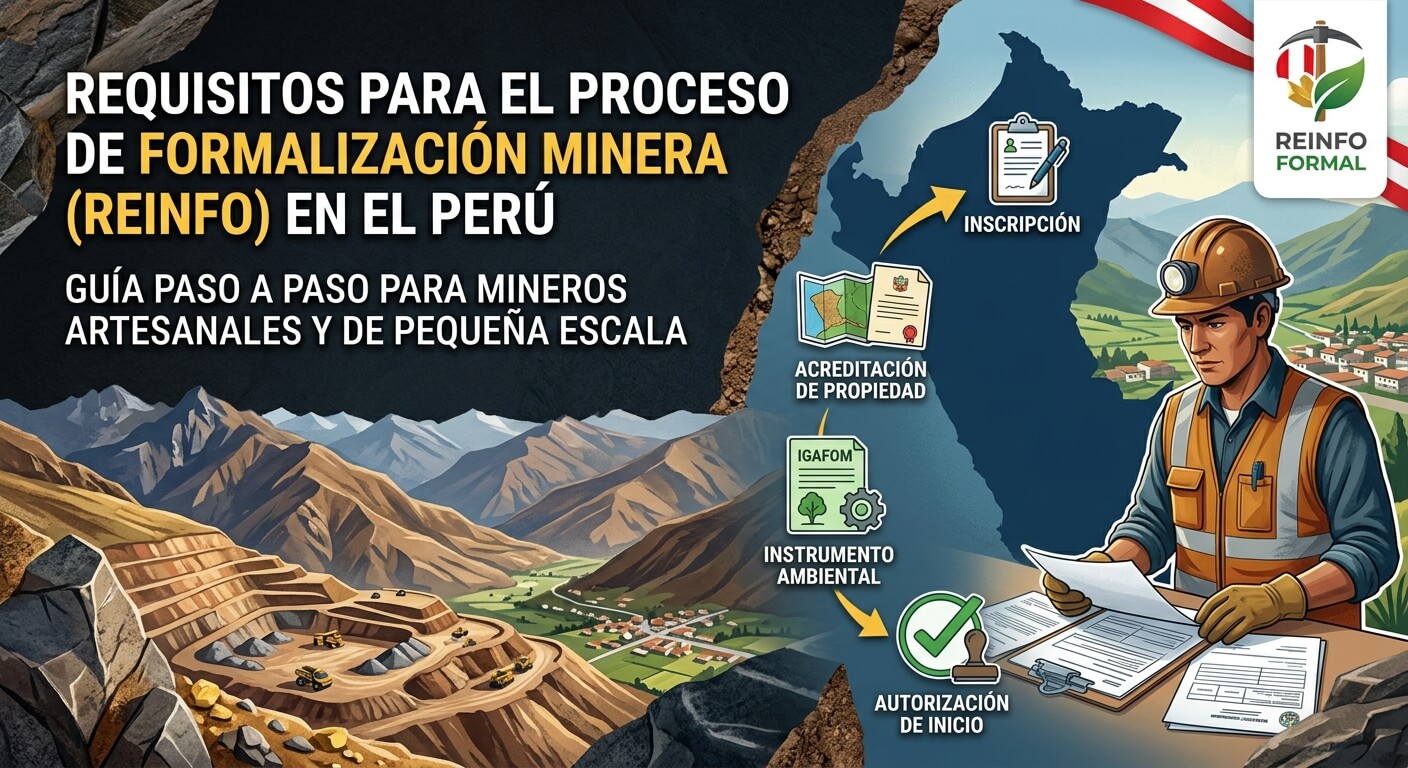 Operario minero peruano con equipo de protección revisando documentación técnica en zona de explotación